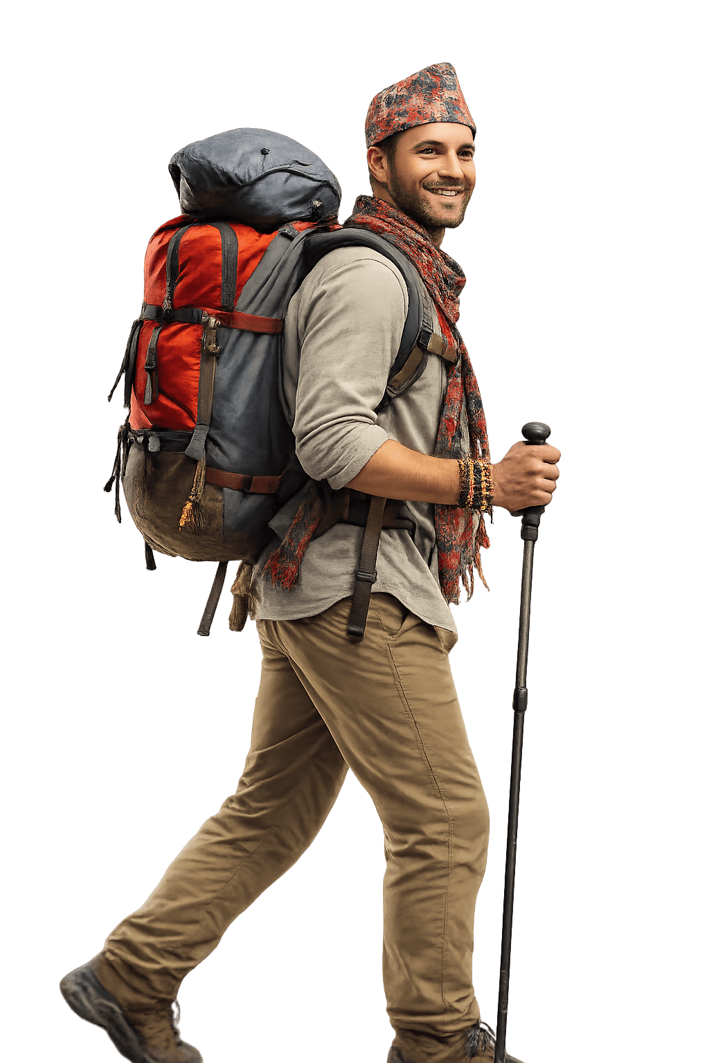 Himalayan Mountaineering expedition team in the mountains